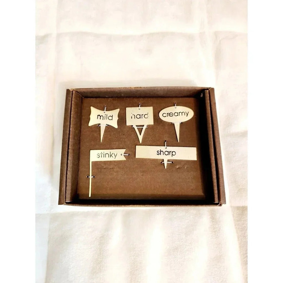 GOLD CHEESE MARKERS, Set of 5 (great hostess or housewarming gift) - Picture 2 of 4